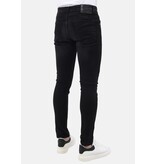 LF Jeans med Rips Slim Fit för män - MM-S-103 - Svart