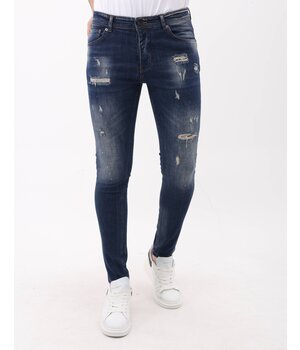 LF Jeans för män Slim Fit med färgstänk - MM-S-105 - Blå