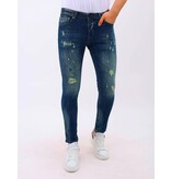 LF Jeans med hål Slim Fit Stretch för män - MM-S-102 - Blå