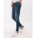 Mario Morato Jeans med hål Slim Fit Stretch för män - MM-S-102 - Blå
