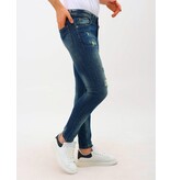 Mario Morato Jeans med hål Slim Fit Stretch för män - MM-S-102 - Blå