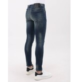 Mario Morato Jeans med hål Slim Fit Stretch för män - MM-S-102 - Blå