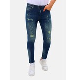 Mario Morato Jeans med hål Slim Fit Stretch för män - MM-S-102 - Blå