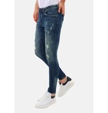 Mario Morato Jeans med hål Slim Fit Stretch för män - MM-S-102 - Blå