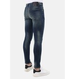 Mario Morato Jeans med hål Slim Fit Stretch för män - MM-S-102 - Blå