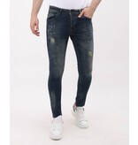 Mario Morato Ripped Jeans Herr Slim fit Stretch - MM-S-113 - Blå