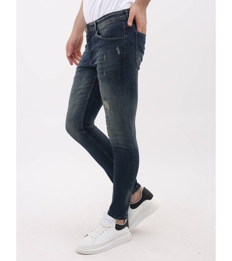 Mario Morato Ripped Jeans Herr Slim fit Stretch - MM-S-113 - Blå