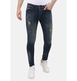 Mario Morato Ripped Jeans Herr Slim fit Stretch - MM-S-113 - Blå