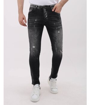 Mario Morato Ripped Jeans Herr Slim fit med Stretch - MM-S-111 - Grå