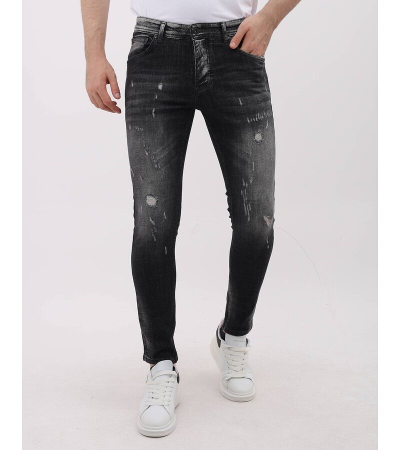 Mario Morato Ripped Jeans Herr Slim fit med Stretch - MM-S-111 - Grå