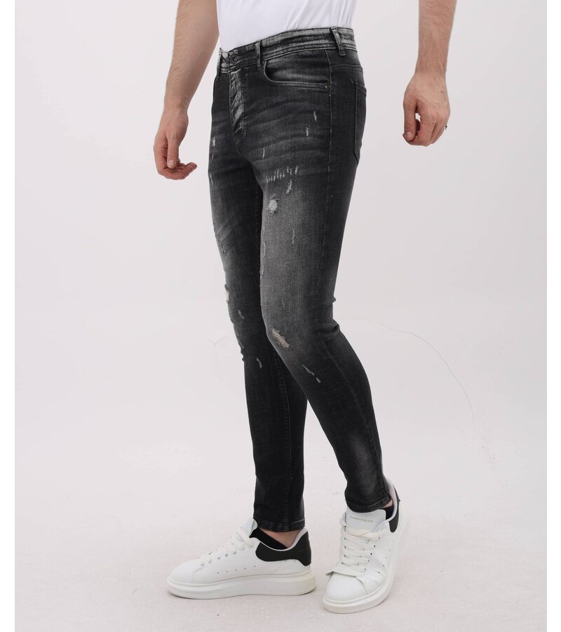 Mario Morato Ripped Jeans Herr Slim fit med Stretch - MM-S-111 - Grå