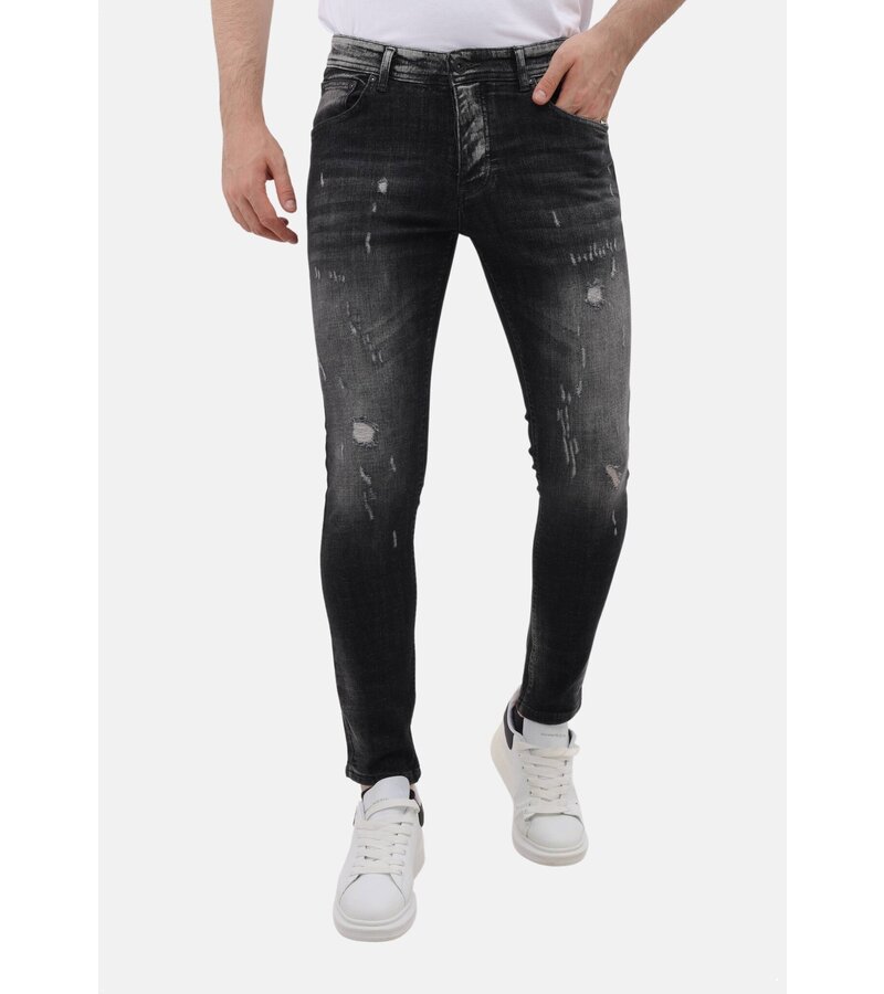 Mario Morato Ripped Jeans Herr Slim fit med Stretch - MM-S-111 - Grå
