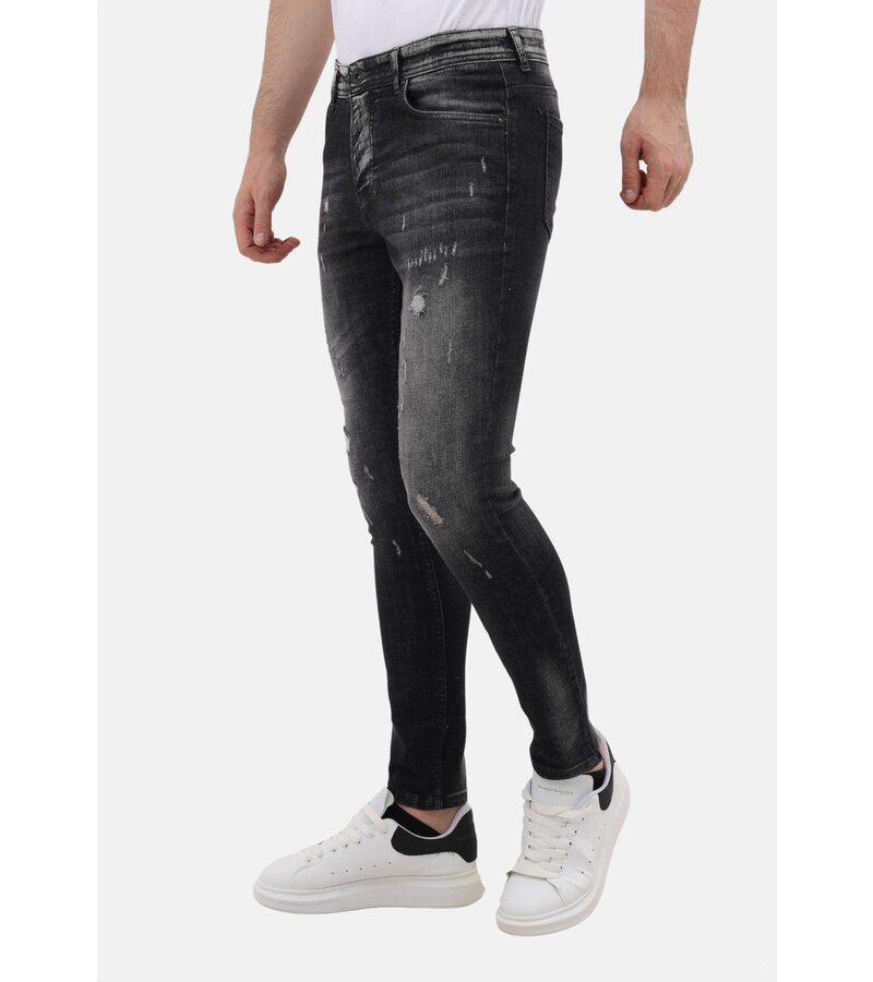 Mario Morato Ripped Jeans Herr Slim fit med Stretch - MM-S-111 - Grå