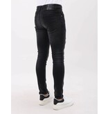 LF Jeans med Rips Slim Fit för män - MM-S-109 - Svart