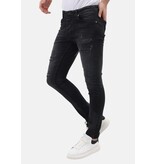 Mario Morato Jeans med Rips Slim Fit för män - MM-S-109 - Svart