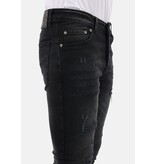 LF Jeans med Rips Slim Fit för män - MM-S-109 - Svart
