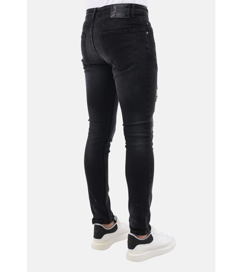Mario Morato Jeans med Rips Slim Fit för män - MM-S-109 - Svart