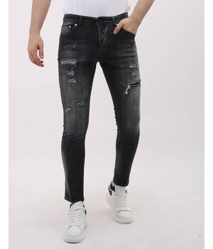 Mario Morato Slim Fit Stretch Jeans med Rips Herr - MM-S-110 - Grå