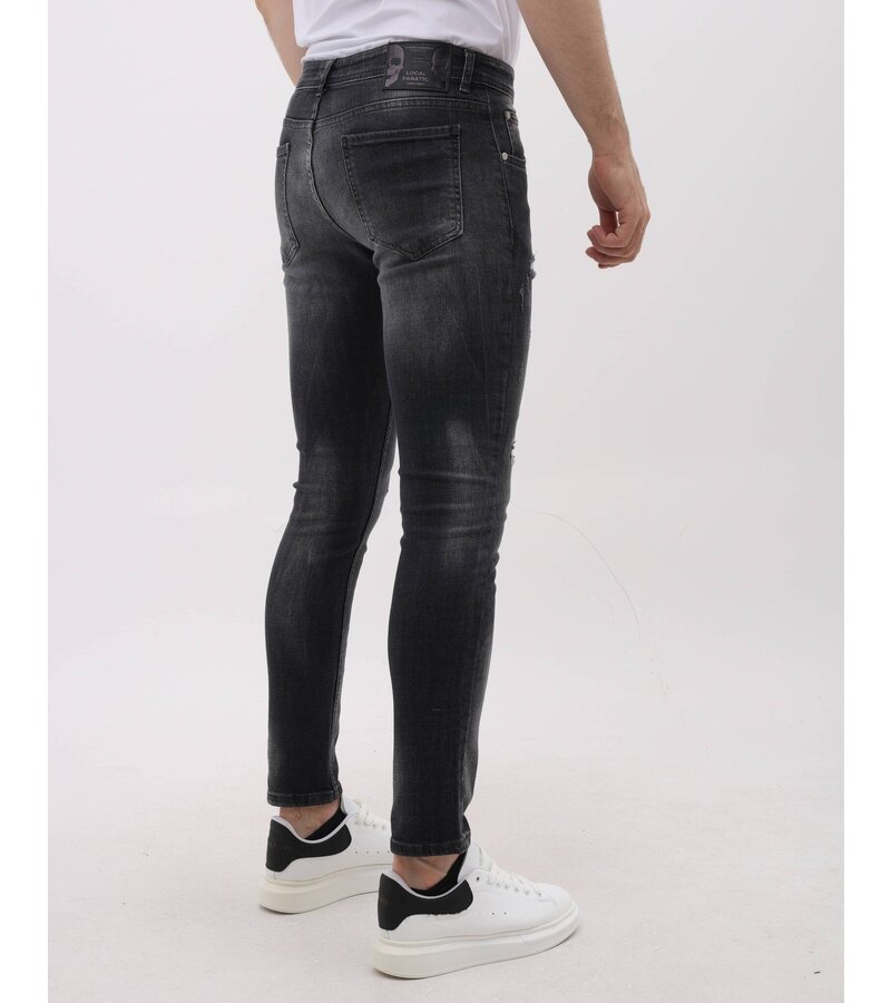 LF Slim Fit Stretch Jeans med Rips Herr - MM-S-110 - Grå