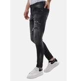 LF Slim Fit Stretch Jeans med Rips Herr - MM-S-110 - Grå