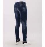 Mario Morato Tighta jeans Slim Fit-jeans för män med revor - MM-S-100 - Blå
