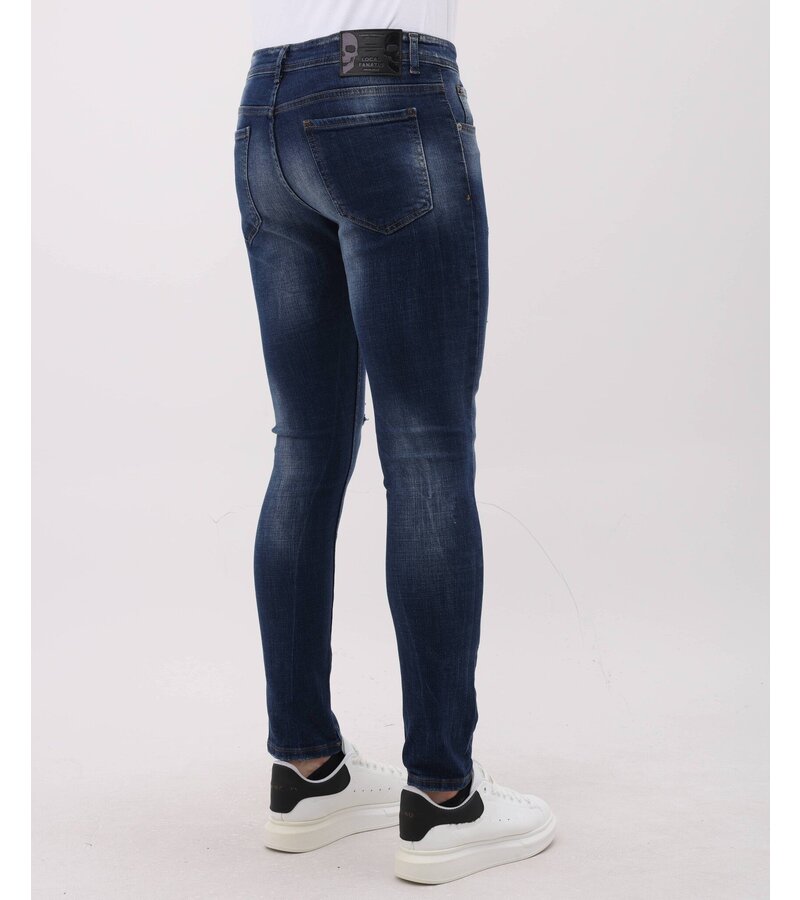Mario Morato Tighta jeans Slim Fit-jeans för män med revor - MM-S-100 - Blå