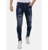 Mario Morato Tighta jeans Slim Fit-jeans för män med revor - MM-S-100 - Blå