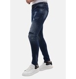 Mario Morato Tighta jeans Slim Fit-jeans för män med revor - MM-S-100 - Blå