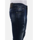Mario Morato Tighta jeans Slim Fit-jeans för män med revor - MM-S-100 - Blå