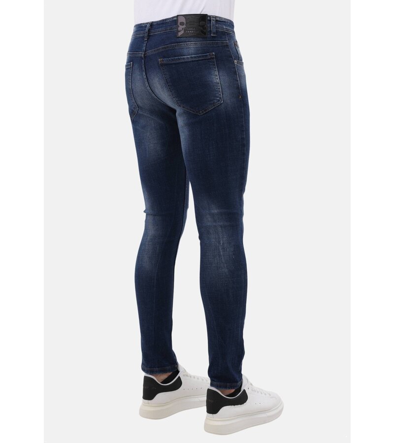 Mario Morato Tighta jeans Slim Fit-jeans för män med revor - MM-S-100 - Blå