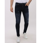 Mario Morato Jeans Herr Slim Fit Stretch med Rips - MM-S-101 - Blå