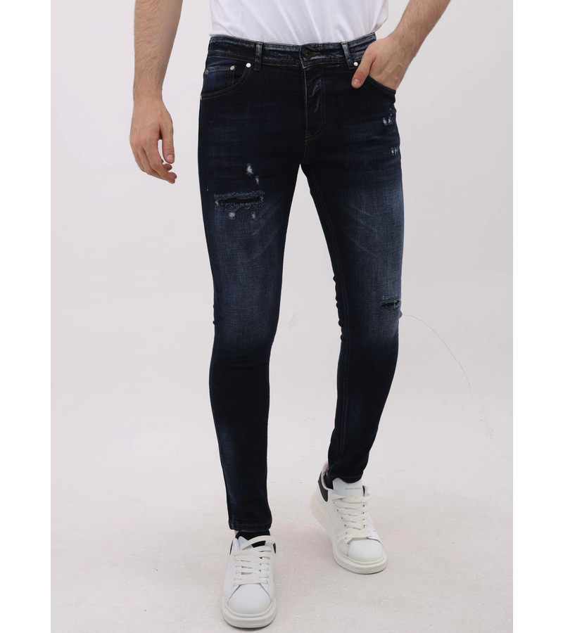 Mario Morato Jeans Herr Slim Fit Stretch med Rips - MM-S-101 - Blå