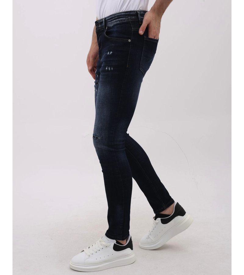 Mario Morato Jeans Herr Slim Fit Stretch med Rips - MM-S-101 - Blå
