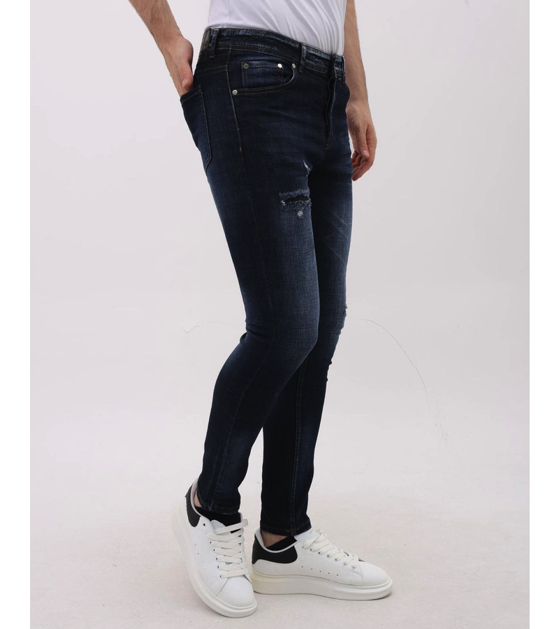 Mario Morato Jeans Herr Slim Fit Stretch med Rips - MM-S-101 - Blå