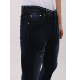Mario Morato Jeans Herr Slim Fit Stretch med Rips - MM-S-101 - Blå