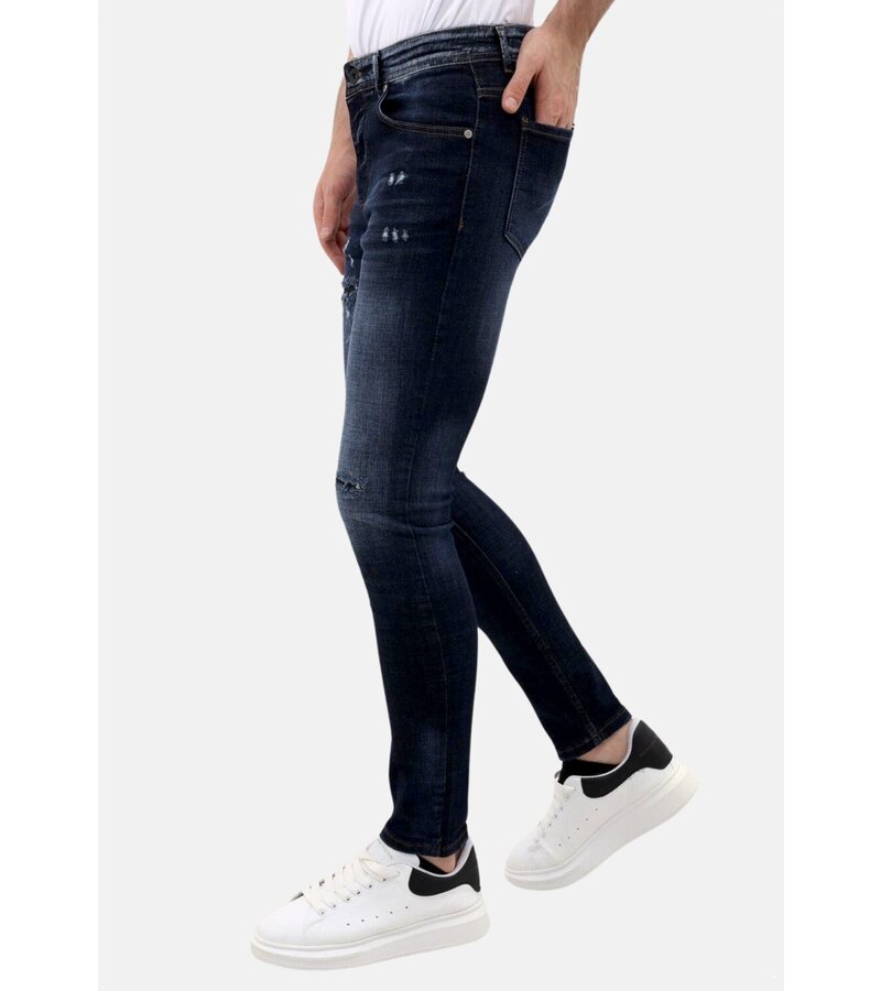 Mario Morato Jeans Herr Slim Fit Stretch med Rips - MM-S-101 - Blå