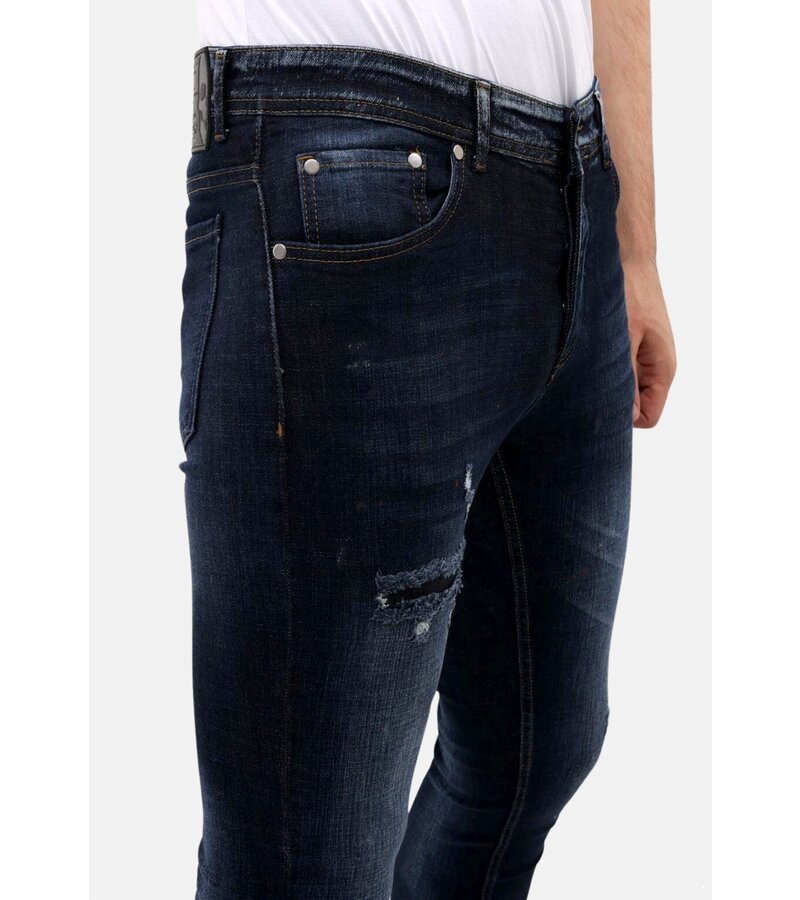 Mario Morato Jeans Herr Slim Fit Stretch med Rips - MM-S-101 - Blå