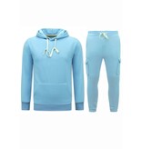 True Rise Joggingsdräkt Herr Vuxna - Oversized House Suit - Tjockvävd - Blå