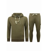 True Rise Träningsoveraller för män Vuxna - Överdimensionerad joggingdräkt - Tjockvävd - Brun