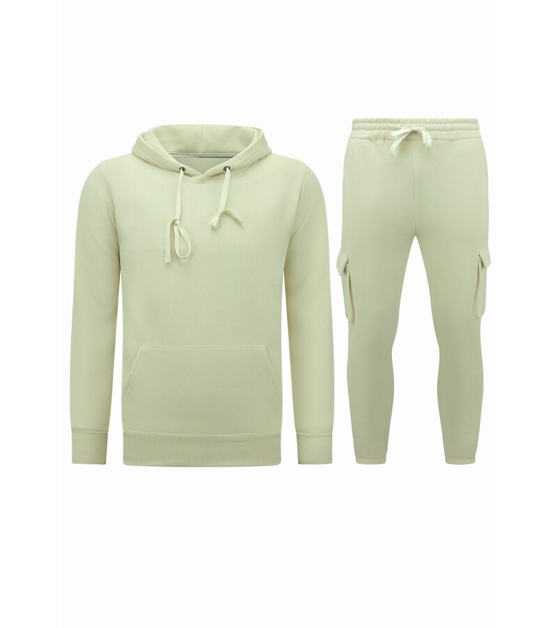 True Rise Träningsoverall Herr - Oversized joggingdräkt - Tjockvävd - Beige