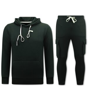 True Rise Jogging Suit Herr - Oversized House Suit - Tjockvävd - Svart