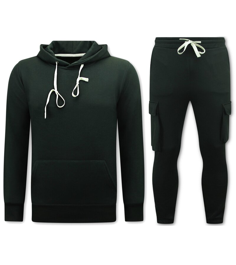 True Rise Jogging Suit Herr - Oversized House Suit - Tjockvävd - Svart