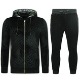 True Rise Joggingsdräkt för män - Teddy House Suit - 1117 - Svart