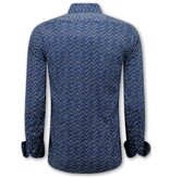 LF Blus Herr Långärmad - Blus Herr Slim Fit - Blå