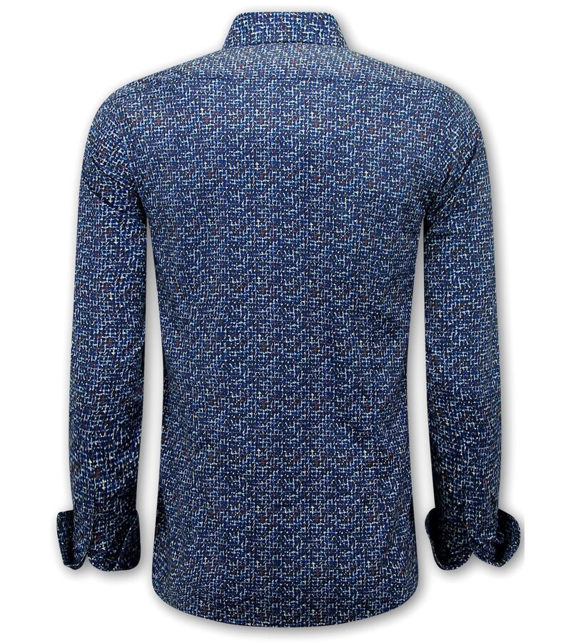 LF Blus Herr Långärmad - Blus Herr Slim Fit - Blå