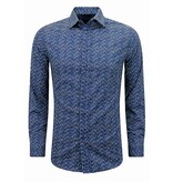 LF Blus Herr Långärmad - Blus Herr Slim Fit - Blå