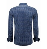 LF Blus Herr Långärmad - Blus Herr Slim Fit - Blå