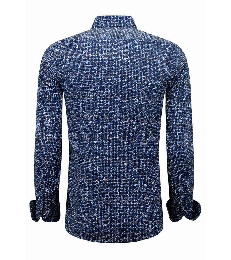 LF Blus Herr Långärmad - Blus Herr Slim Fit - Blå