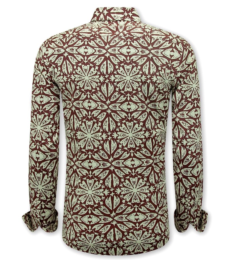 LF Herrskjortor Långärmade - Blus Herr Vuxna - Slim Fit - Bordeaux