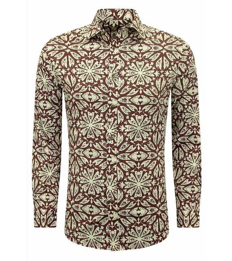 LF Herrskjortor Långärmade - Blus Herr Vuxna - Slim Fit - Bordeaux